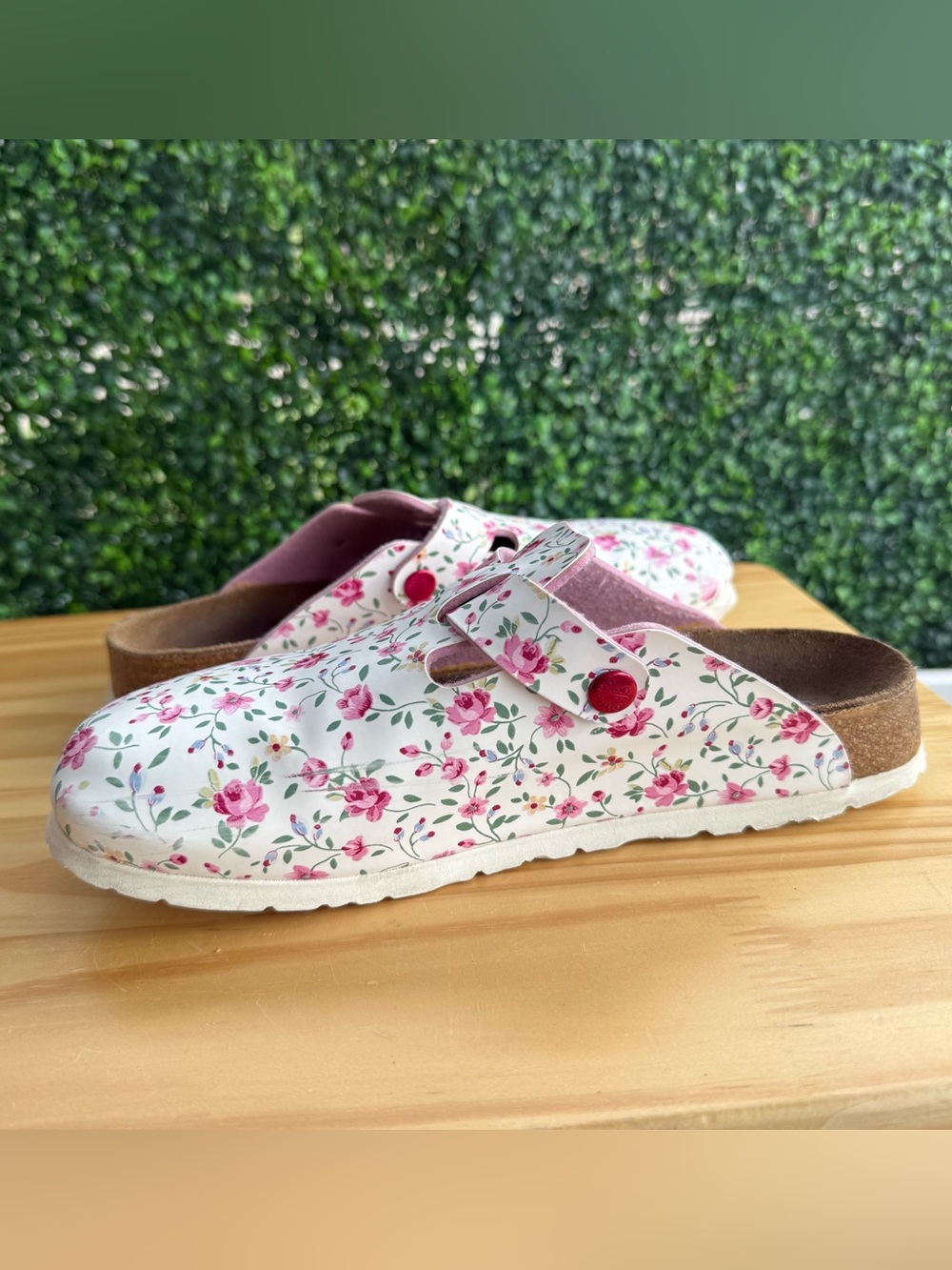 Birkenstock Papillio Floral Clogs Women’s 8 EU 39 Pink Buckle Slip On - Picture 4 of 9